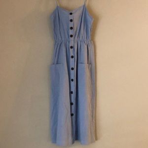 Angashion Summer Button Down Swing Midi Dress